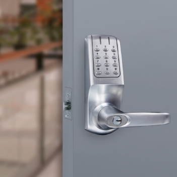 silver handle electronic keypad lock